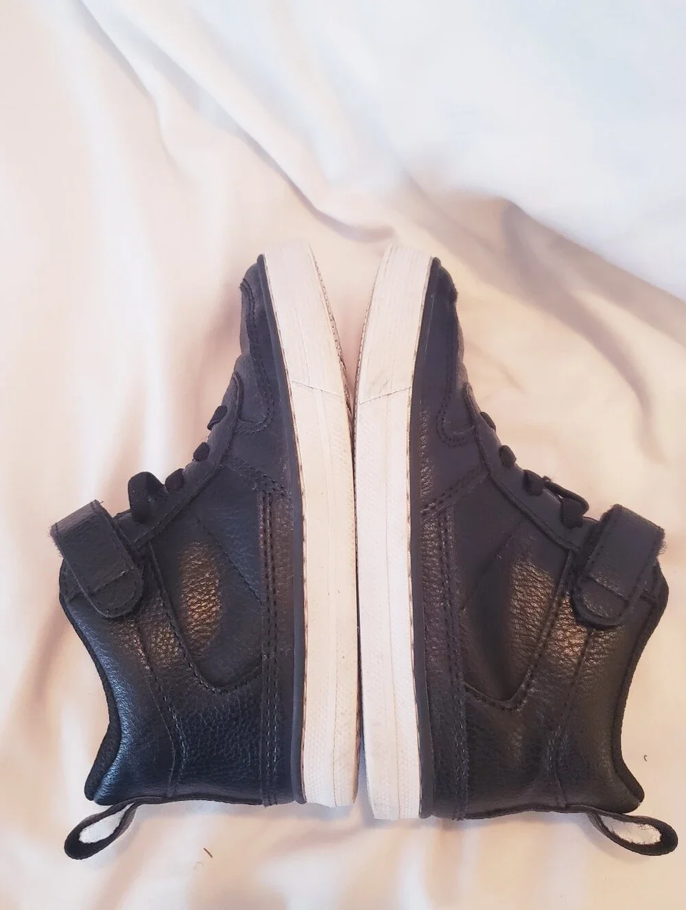 Children's Place Black High-Top Sneakers with Velcro Straps Size 11